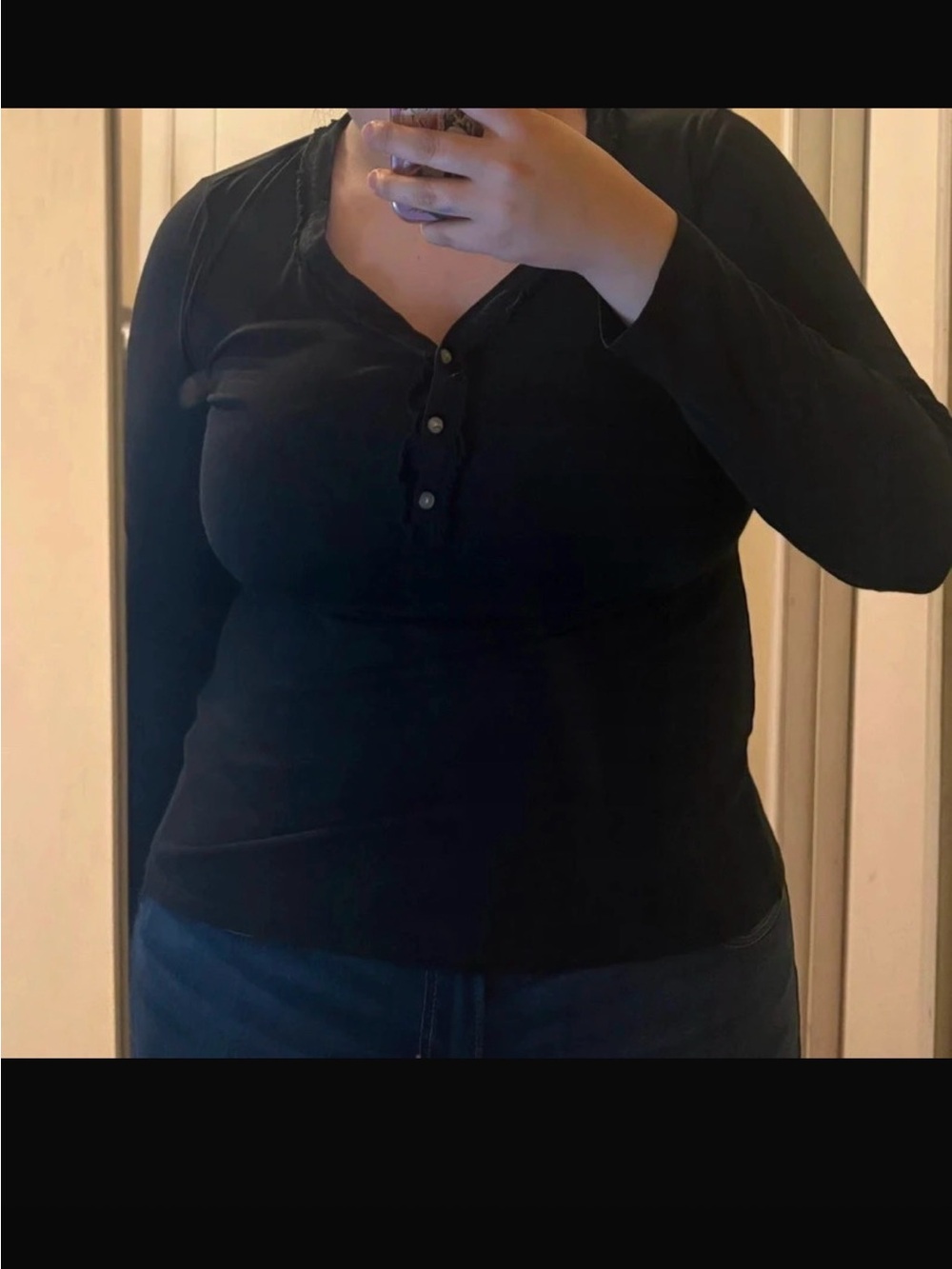 Nautical Henley Top with front buttons (fully unbuttonable)